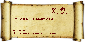 Krucsai Demetria névjegykártya